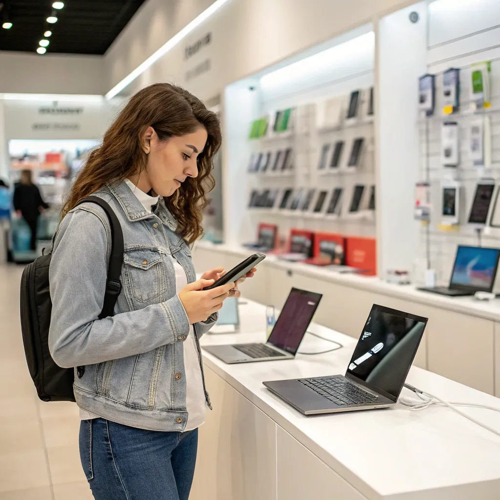 Sophia L. browsing electronics